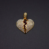 Broken Heart Iced Pendant