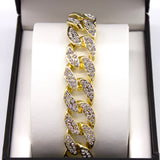 Gold Iced Cuban Link Bracelet