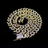 13mm Iced Out Cuban Chain w/ Iced Clasp