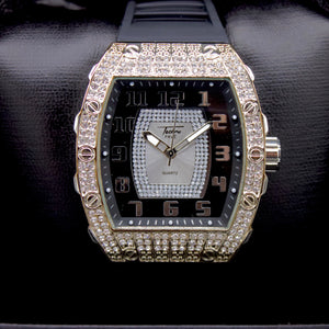 Simulated Diamond Crystal Silicone Strap Watch