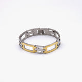 Gold Two-Tone S Design Stainless Steel Bracelet