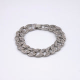 White Gold Iced Cuban Link Bracelet