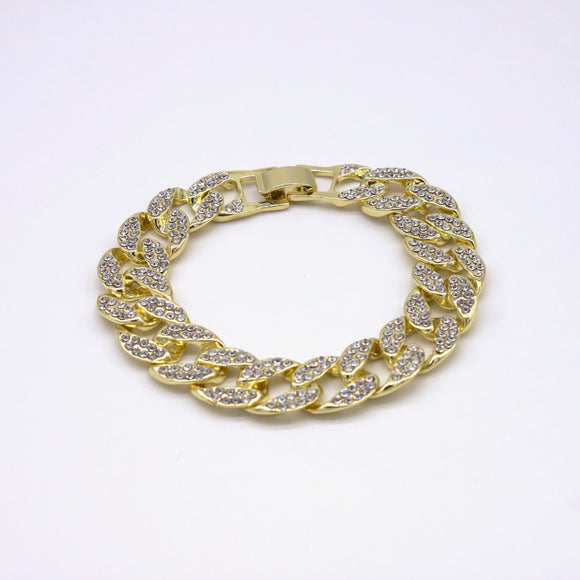 Gold Iced Cuban Link Bracelet