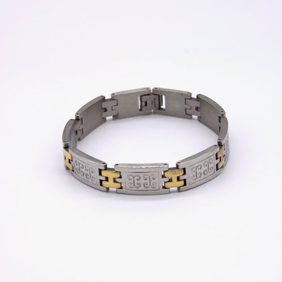 White Gold Finish Stainless Steel Bracelet