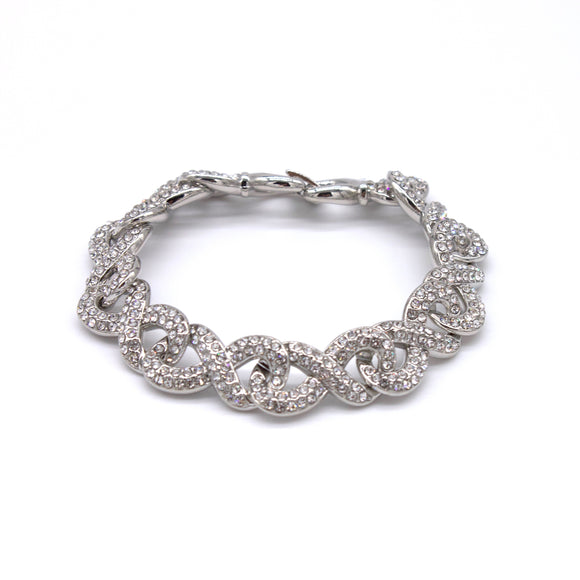 White Gold Iced Out Infinity Bracelet